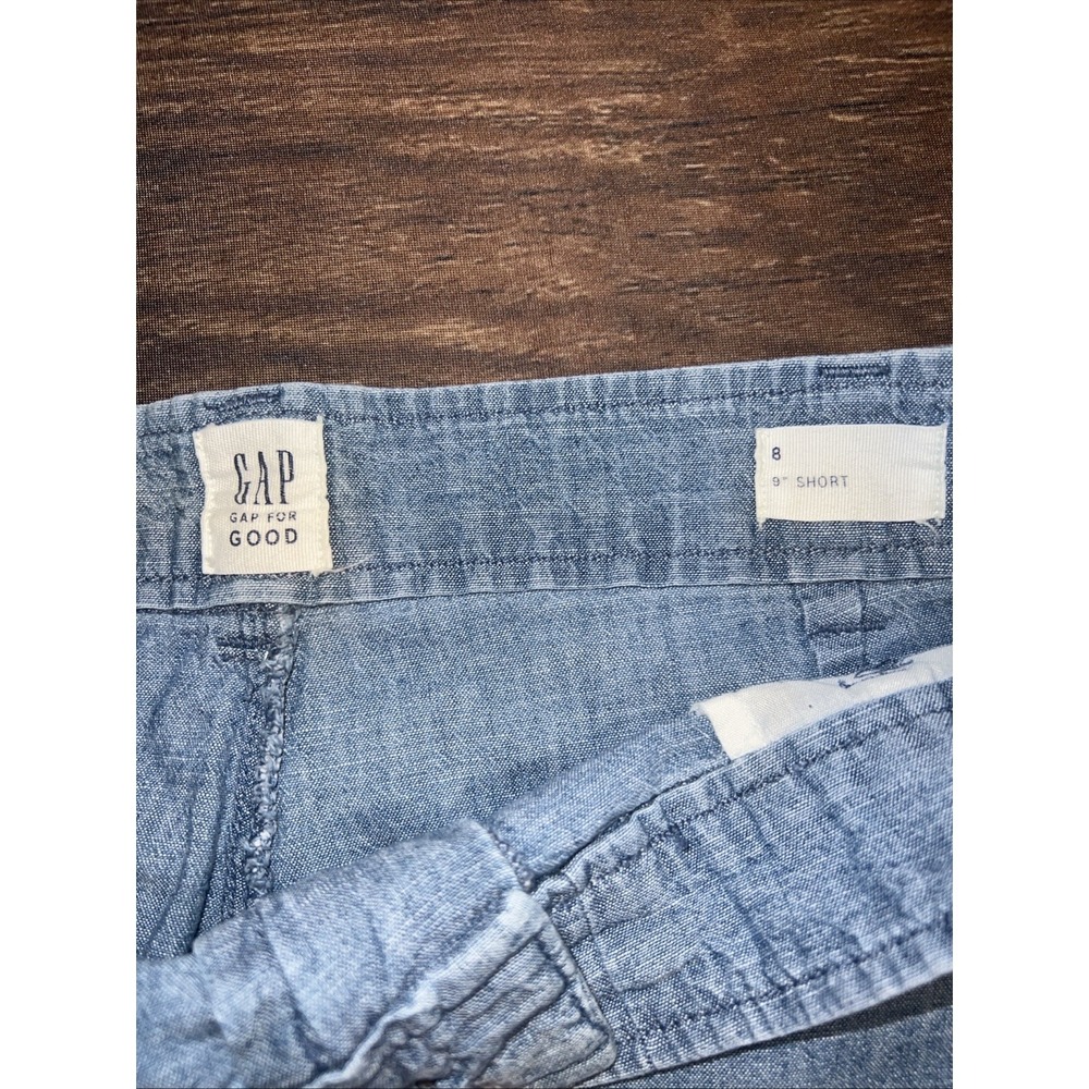 Gap Women's Size 8 Bermuda 9 Inch Shorts Blue Stripe Lot of 2 - Picture 3 of 9